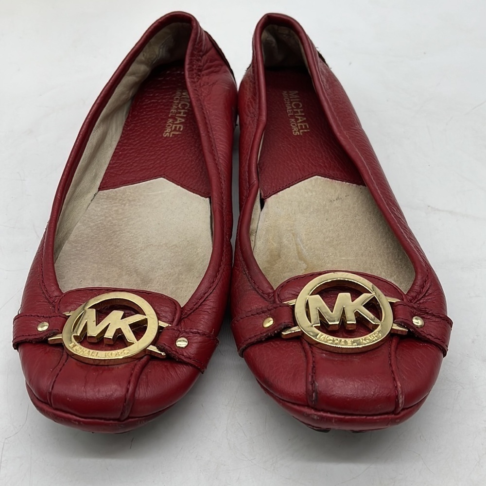 Michael Kors Red Leather Driving Moccasins Women's Size 7.5. BFL3568
